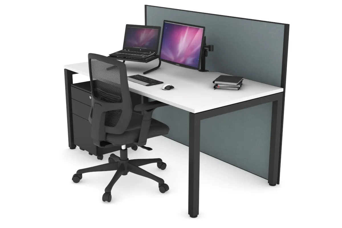 Horizon Quadro Square Legs Office Desk [1600L x 800W with Cable Scallop]