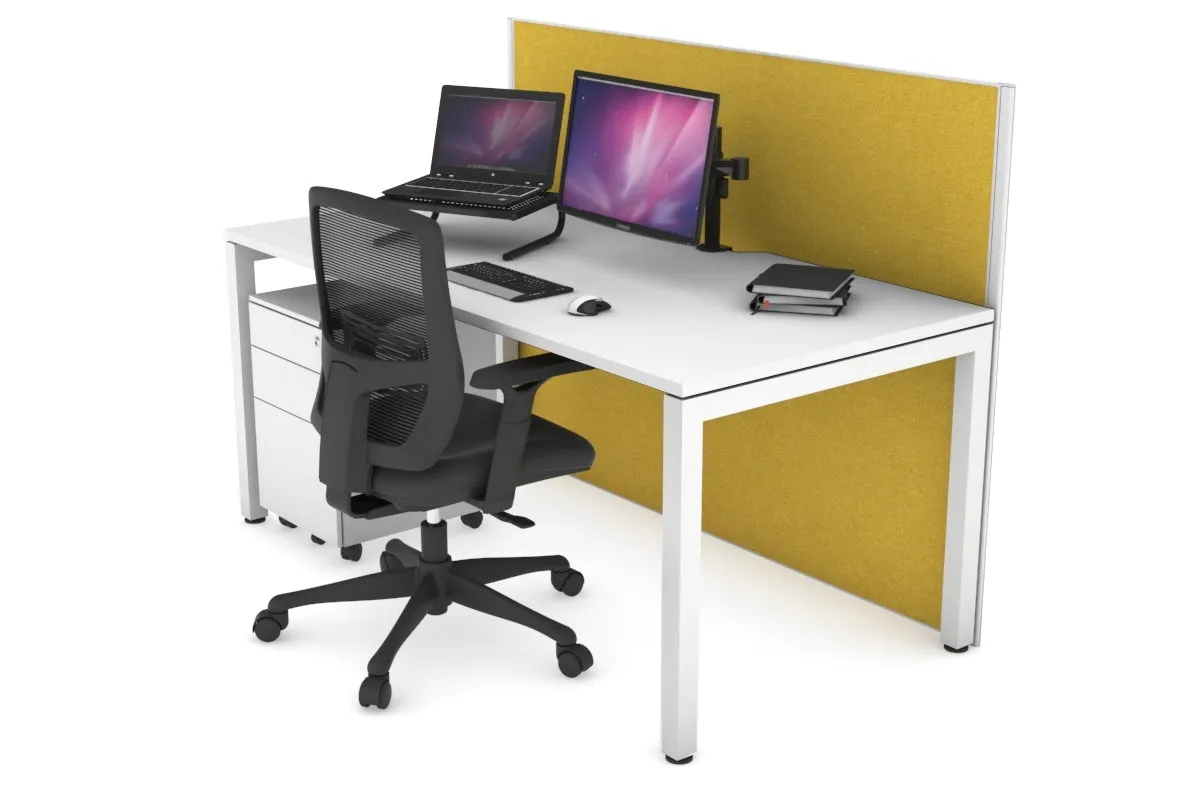 Horizon Quadro Square Legs Office Desk [1600L x 800W with Cable Scallop]