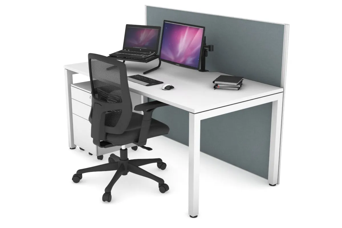 Horizon Quadro Square Legs Office Desk [1600L x 800W with Cable Scallop]