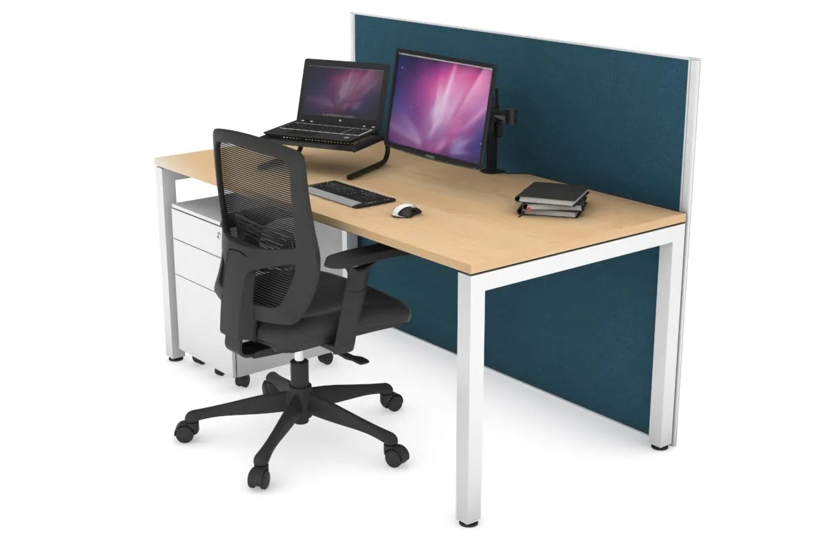 Horizon Quadro Square Legs Office Desk [1600L x 800W with Cable Scallop]