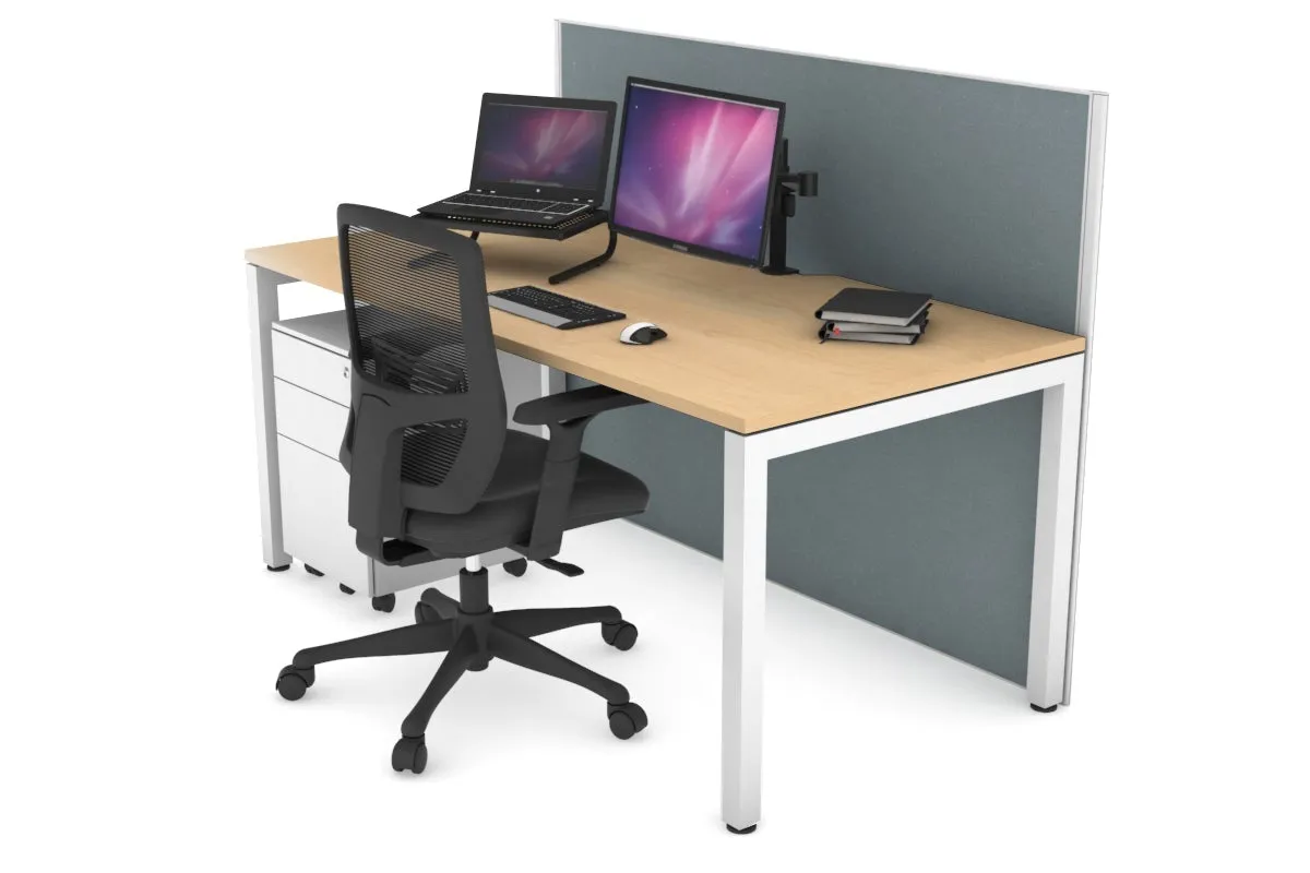 Horizon Quadro Square Legs Office Desk [1600L x 800W with Cable Scallop]