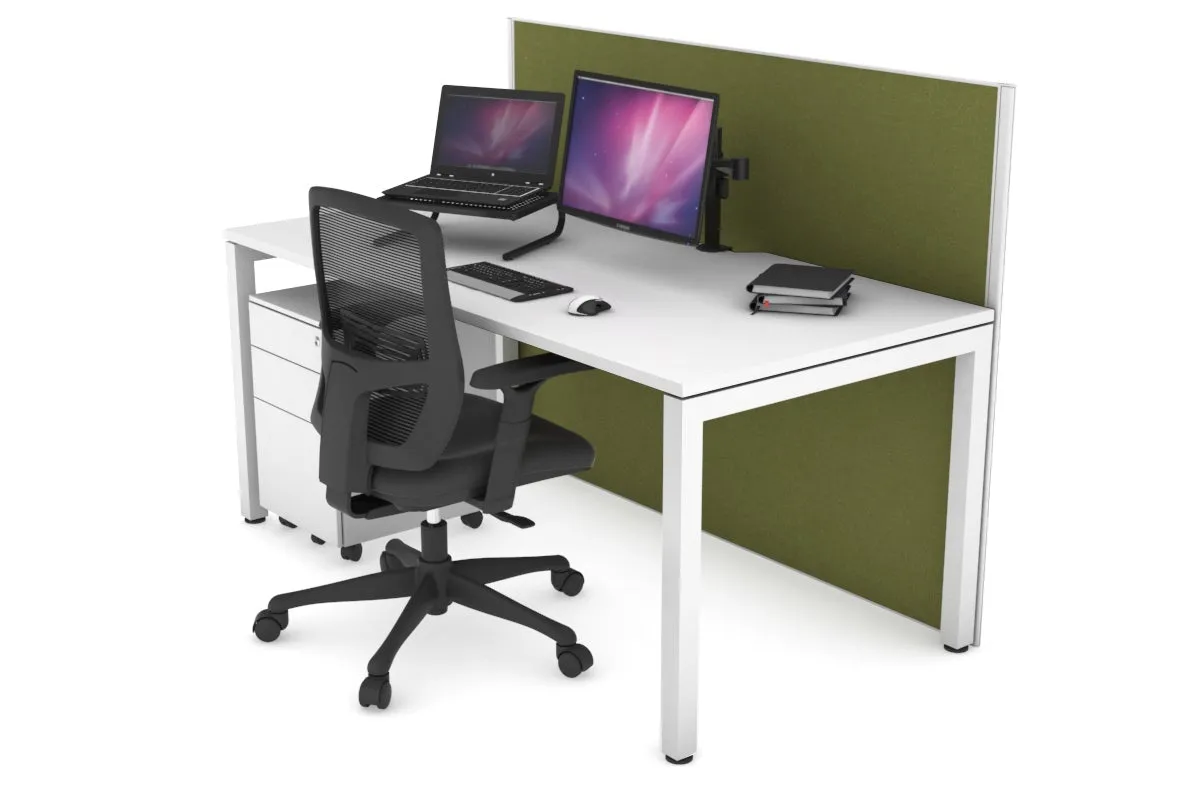 Horizon Quadro Square Legs Office Desk [1600L x 800W with Cable Scallop]