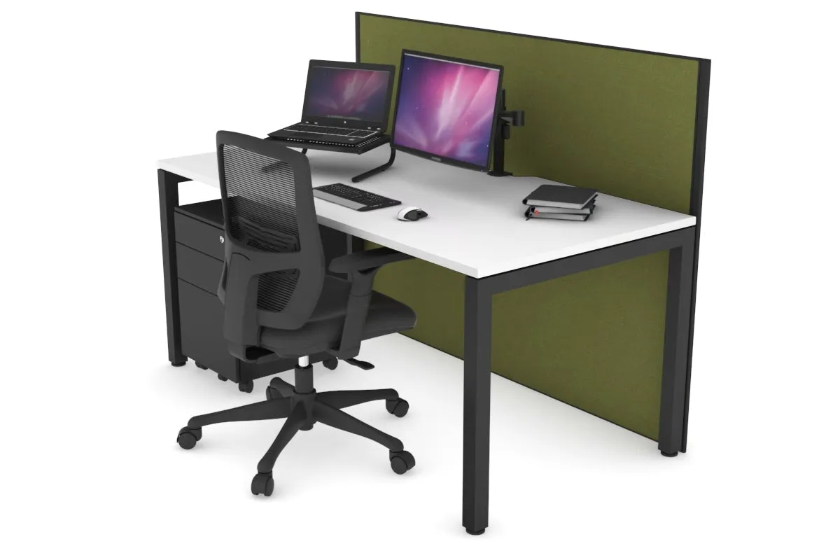 Horizon Quadro Square Legs Office Desk [1600L x 800W with Cable Scallop]