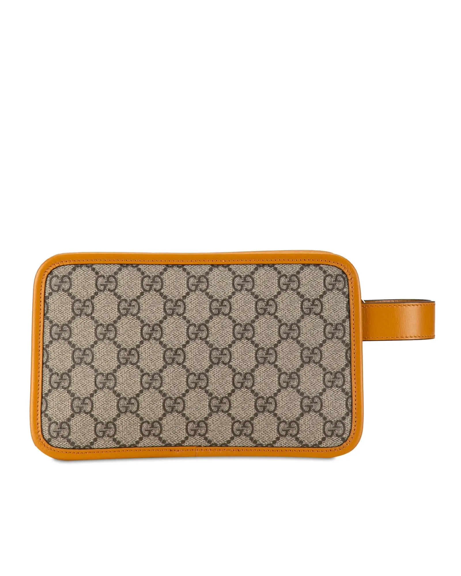 Interlocking G Coated Canvas Clutch with Leather Trim