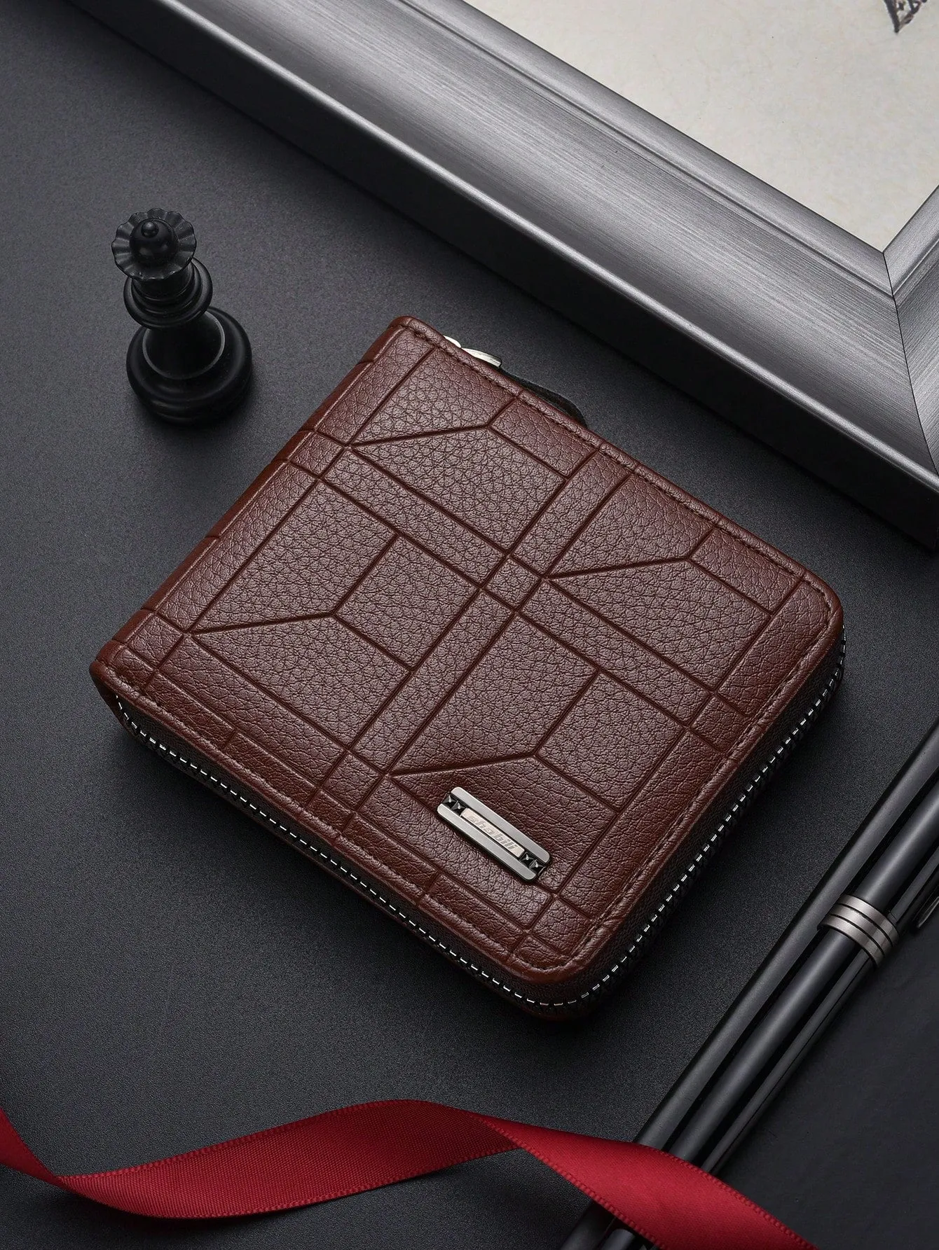 Korean-Style Fashionable Men Short Wallet, Classic Horizontal Design With Large Capacity And Multiple Card Slots For Business