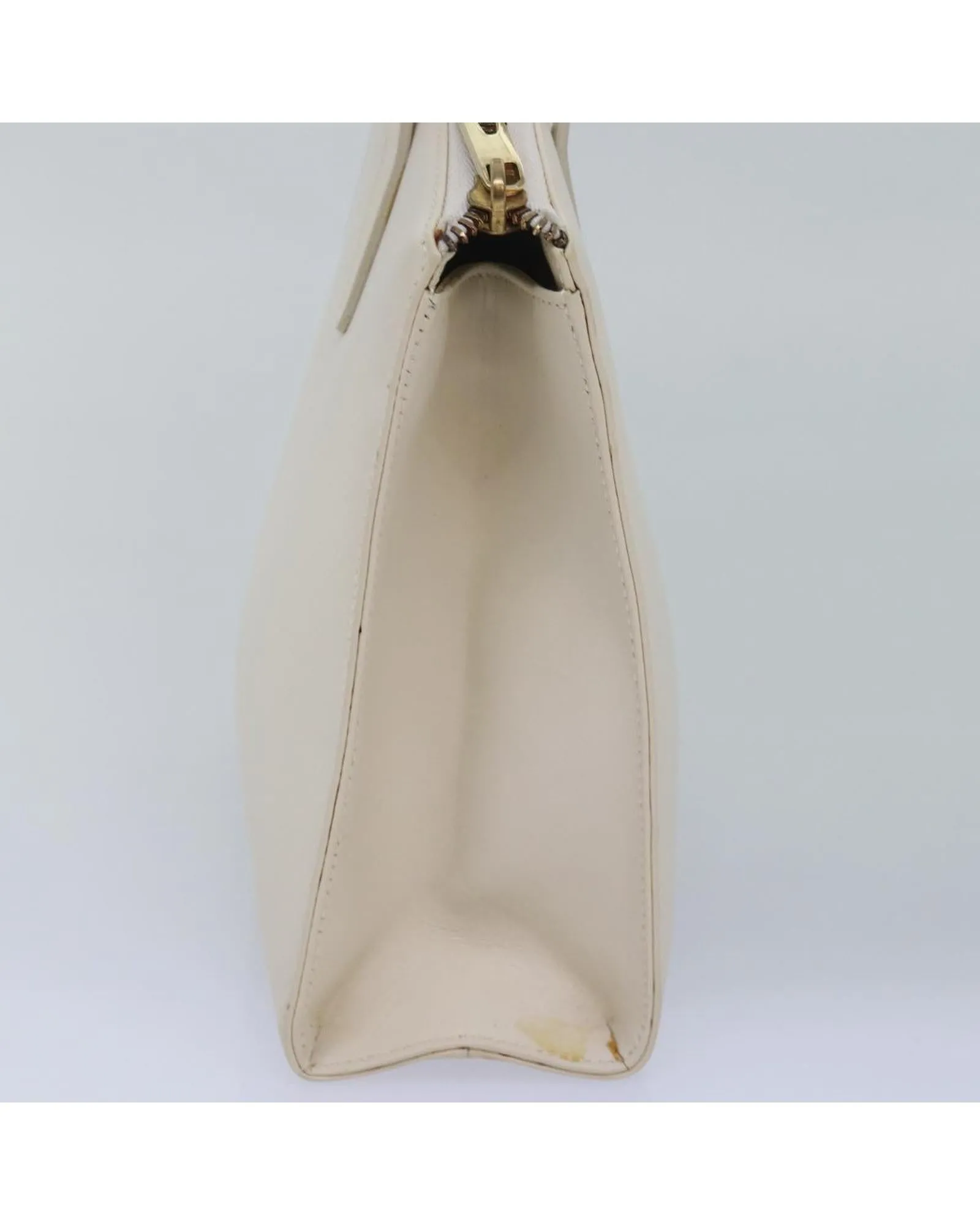 Leather Hand Bag with Handle and Metal Fittings