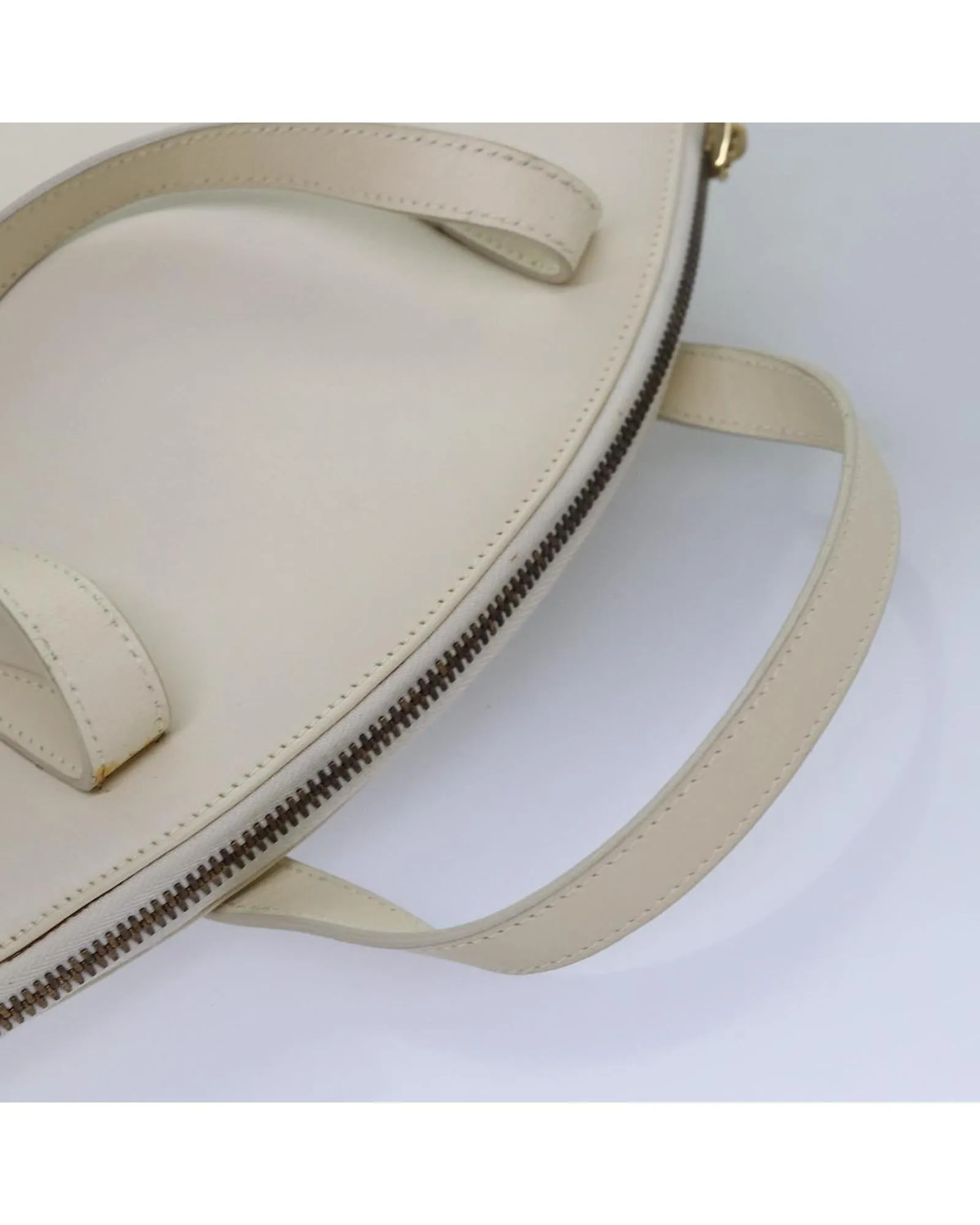 Leather Hand Bag with Handle and Metal Fittings