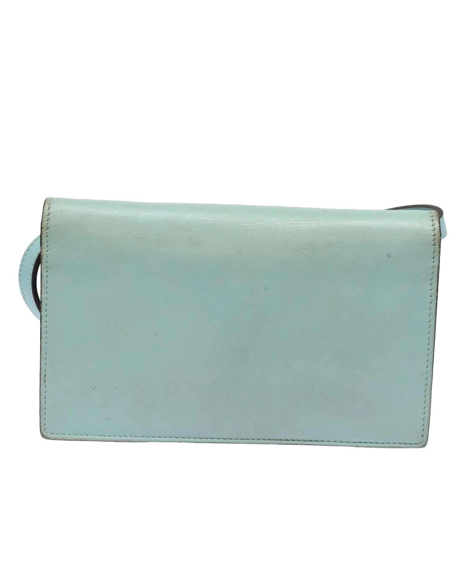 Leather Shoulder Wallet with Metal Fittings and Multiple Pockets