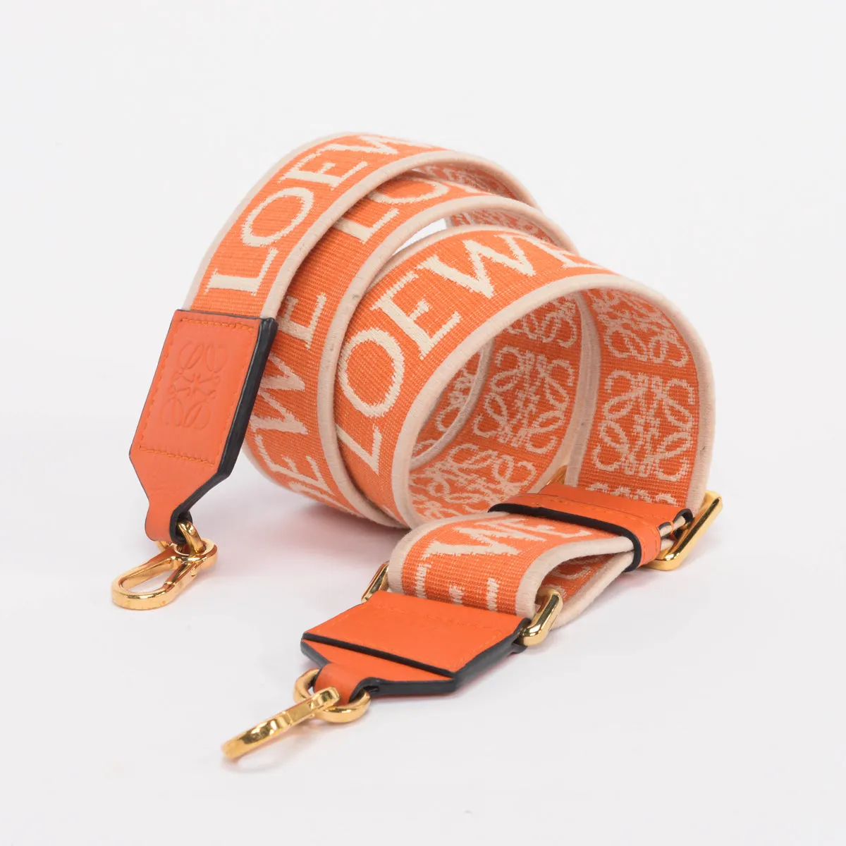 Loewe Orange Satin Calfskin Small Luna Bag   Strap