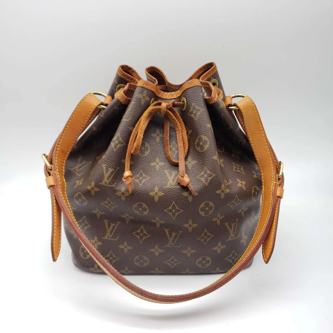 LOUIS VUITTON MONOGRAM PETIT NOE DRAWSTRING BAG