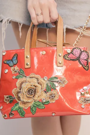 LS Upcycled Vintage LV Floral Butterflies Purse