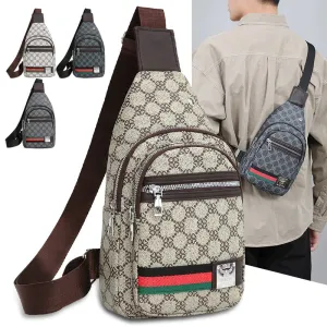 Men's Multifunction Messenger Bag Shoulder Cloth Chest Bags Crossbody Casual Handbag with Earphone Hole