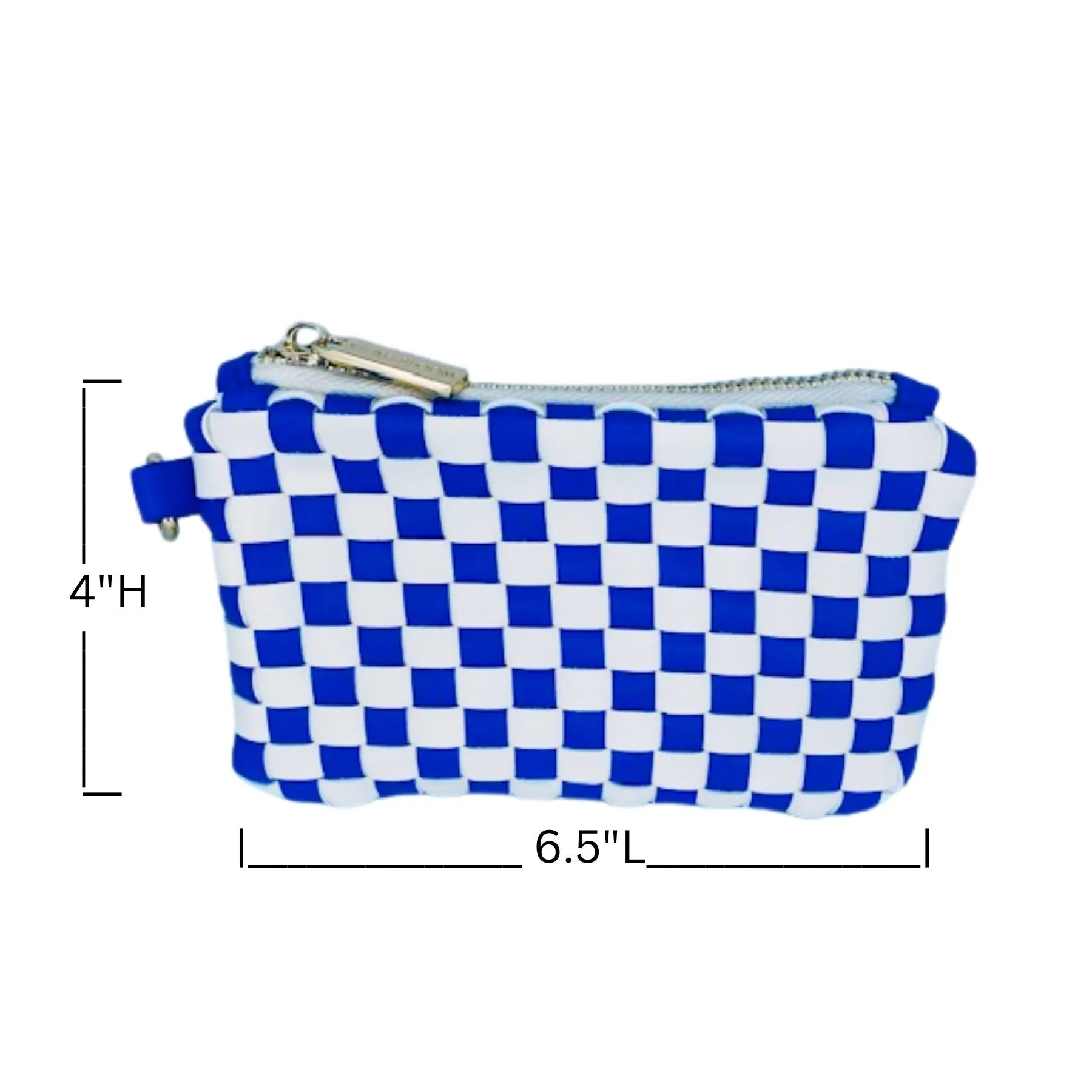 Mini Coin Wallet/Wristlet: Blue Check