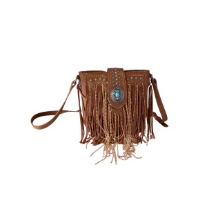 Montana Women's West Fringe Collection Brown Crossbody