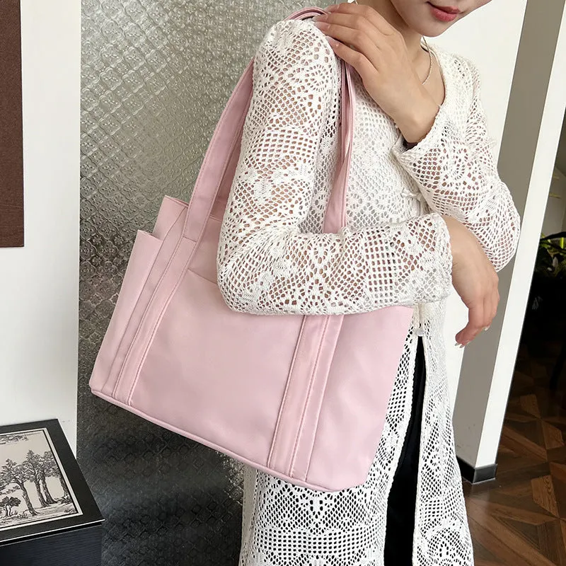 New Cross-Border Fashion Nylon Cloth Bag Commuter Large Capacity Shoulder Bag Bag Female Minimalist Preppy Style Student Handbag