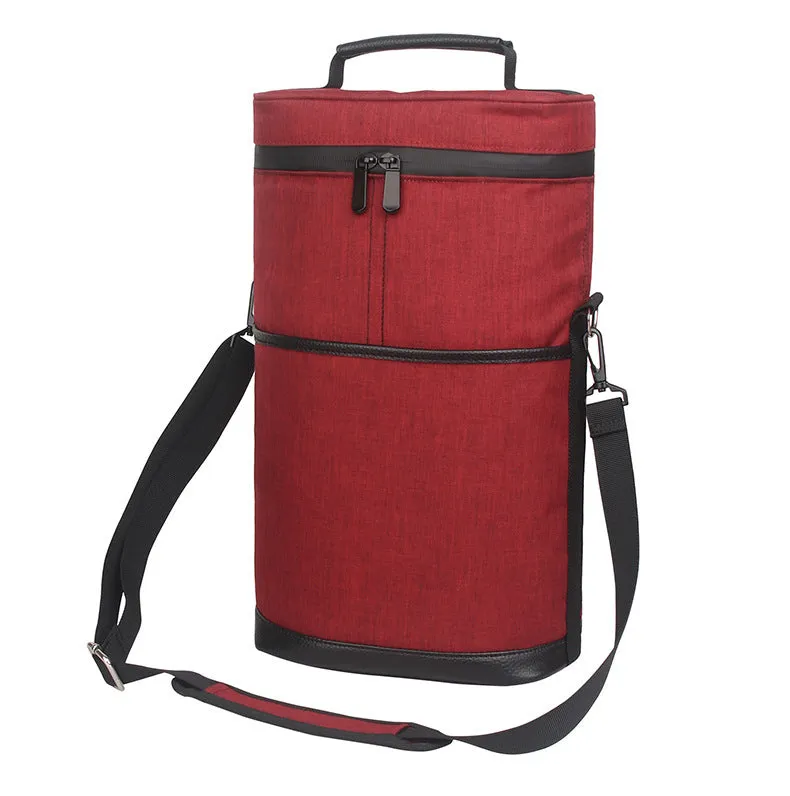 OUTDOOR OXFORD CLOTH PORTABLE ROUND BUCKET ICE PACK CHAMPAGNE WINE RED WINE PACK PICNIC BAG