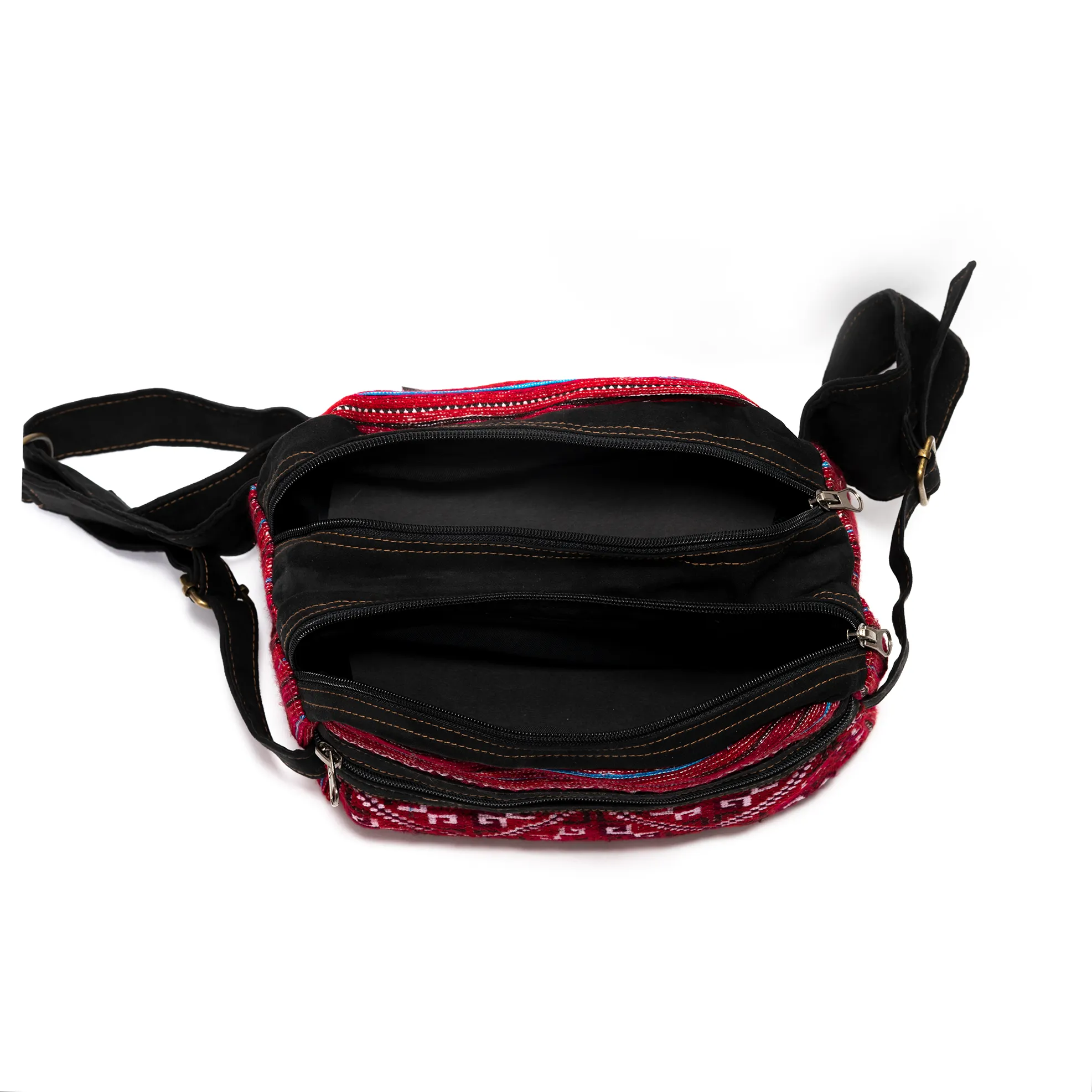 Pink Waist bag, embroidery and faux leather