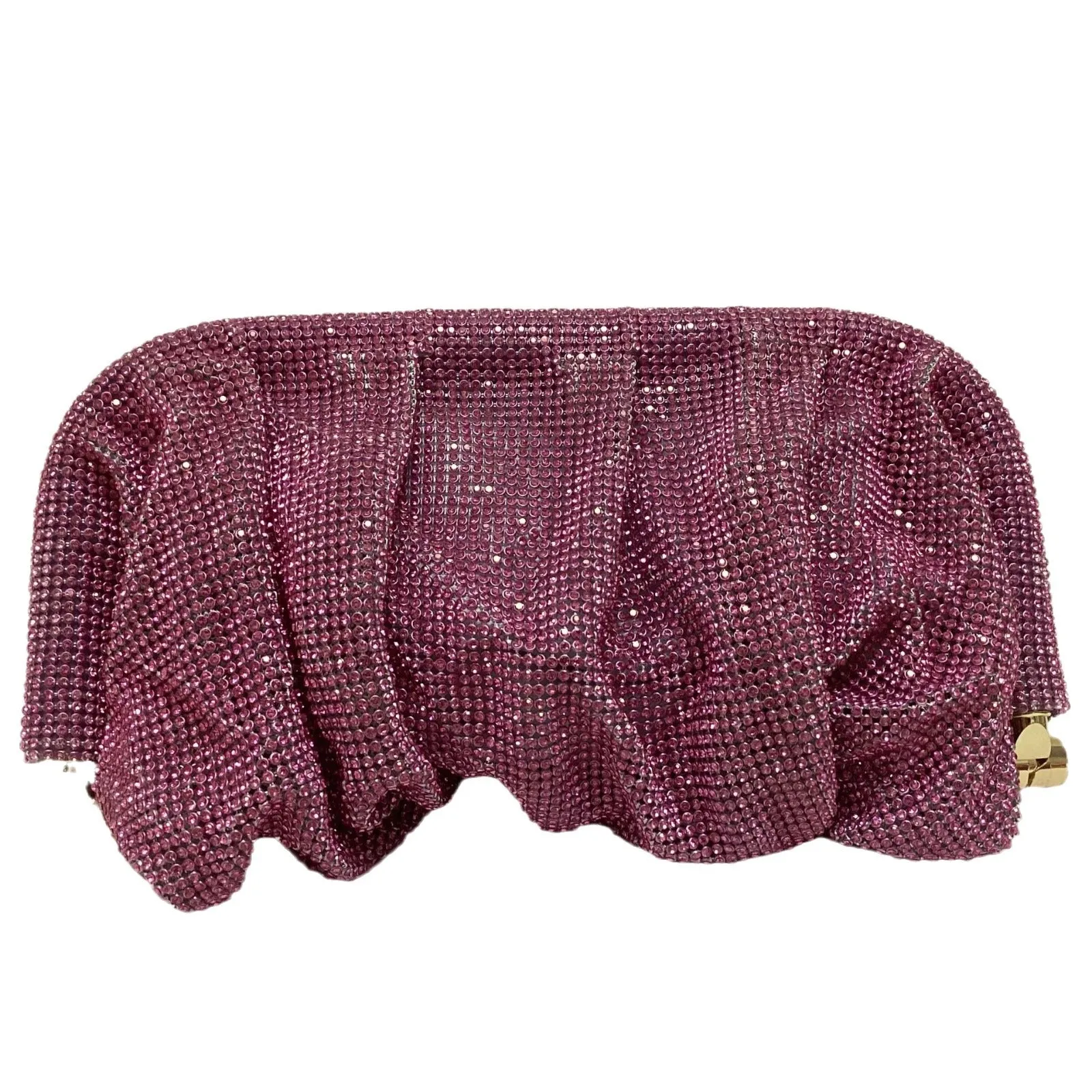 Pre Order: Sparkling Diamond Cloud Wrinkled Dumpling Clutch Bag