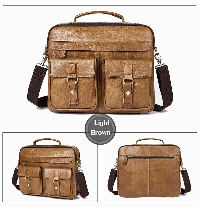 Premium Genuine Leather Briefcase - 11 Different Colors