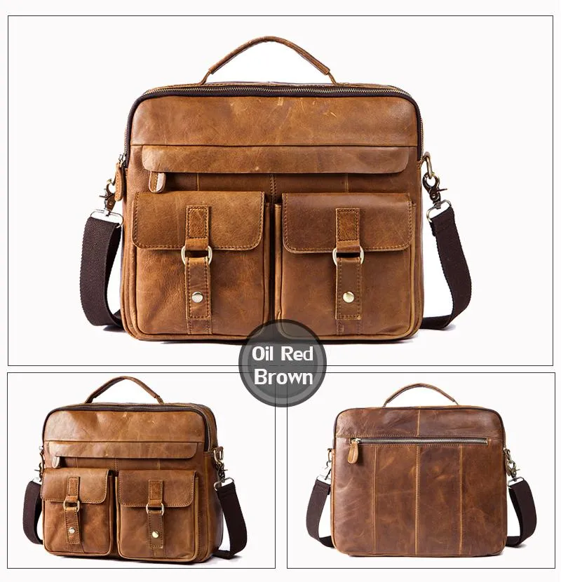 Premium Genuine Leather Briefcase - 11 Different Colors