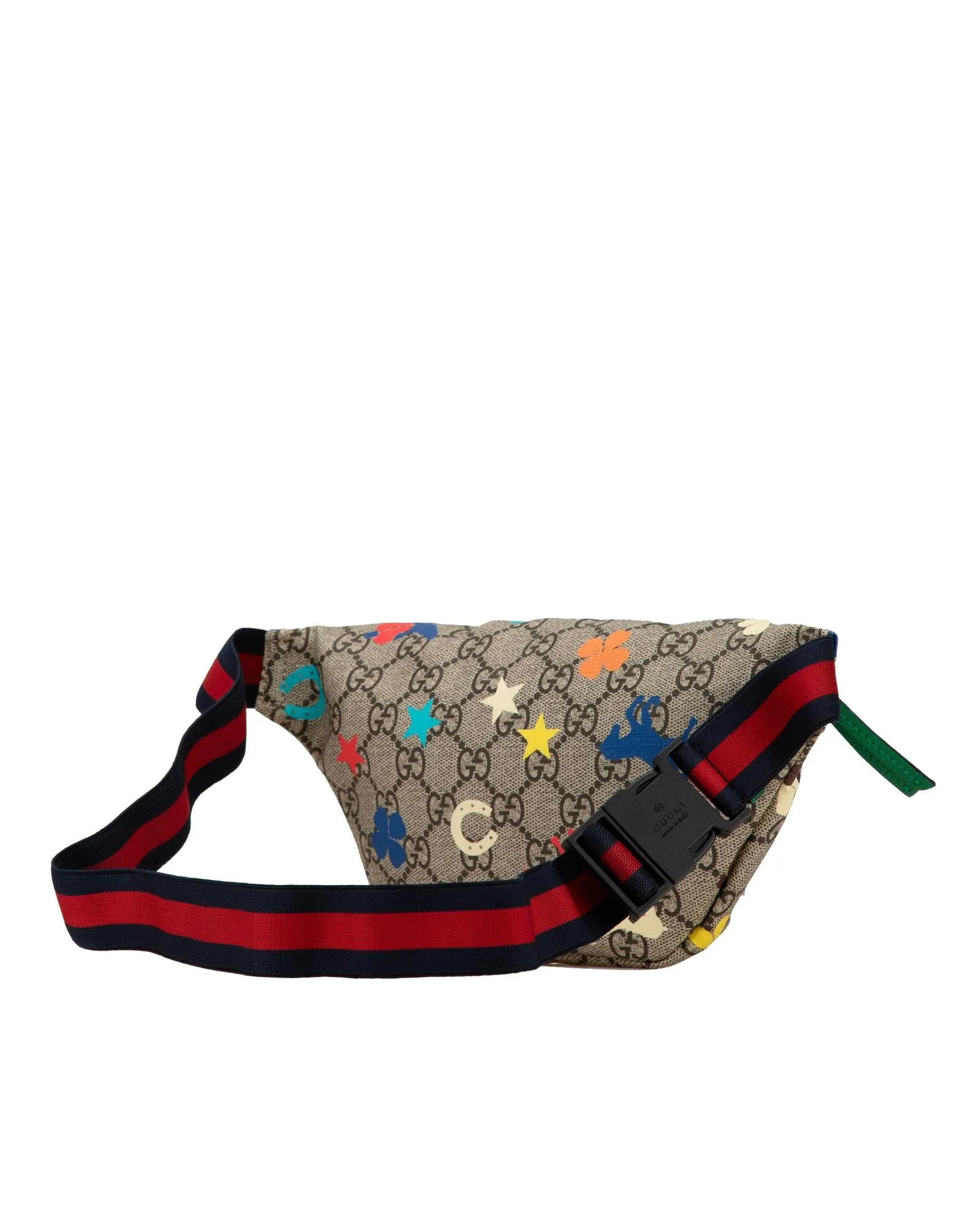 Printed Coated Canvas Belt Bag with Web Waist Strap and Zip Closure