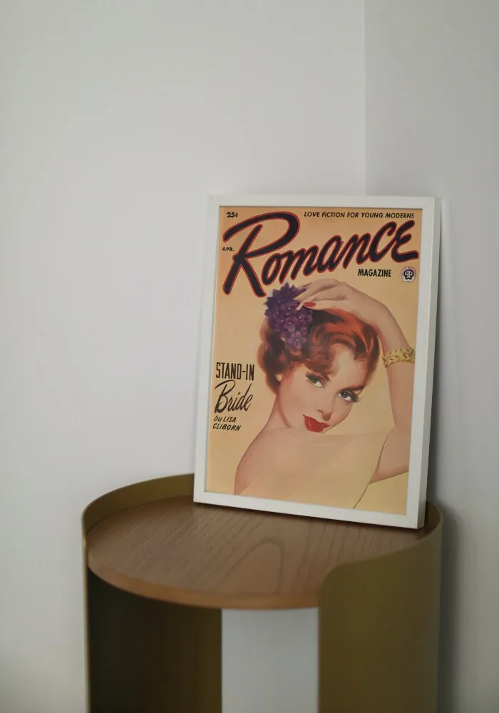 Romance Magazine Poster April PRINTABLE WALL ART, Vintage Pulp Romance Magazine Cover, Vintage Wall Art, Retro Magazine, Orange Wall Art