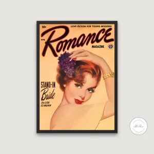 Romance Magazine Poster April PRINTABLE WALL ART, Vintage Pulp Romance Magazine Cover, Vintage Wall Art, Retro Magazine, Orange Wall Art