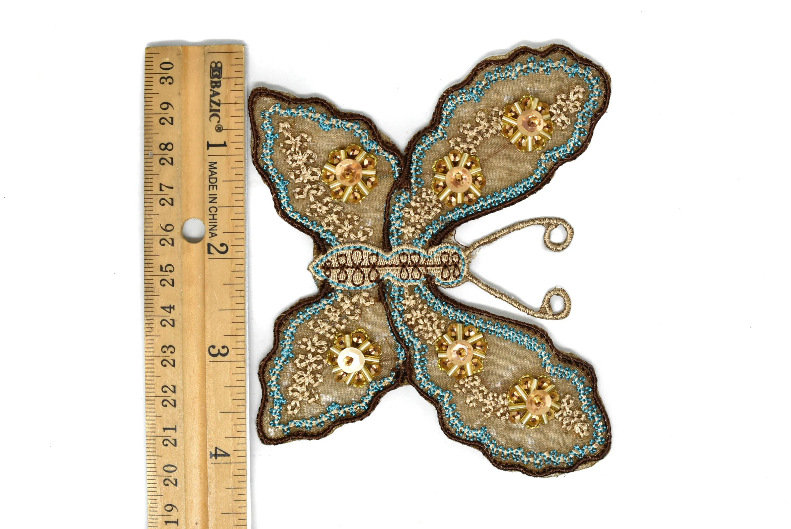 Sequins Butterfly Applique with Beads | Beaded Butterfly Applique | Elegant Butterfly Applique | Sew on Butterfly Applique