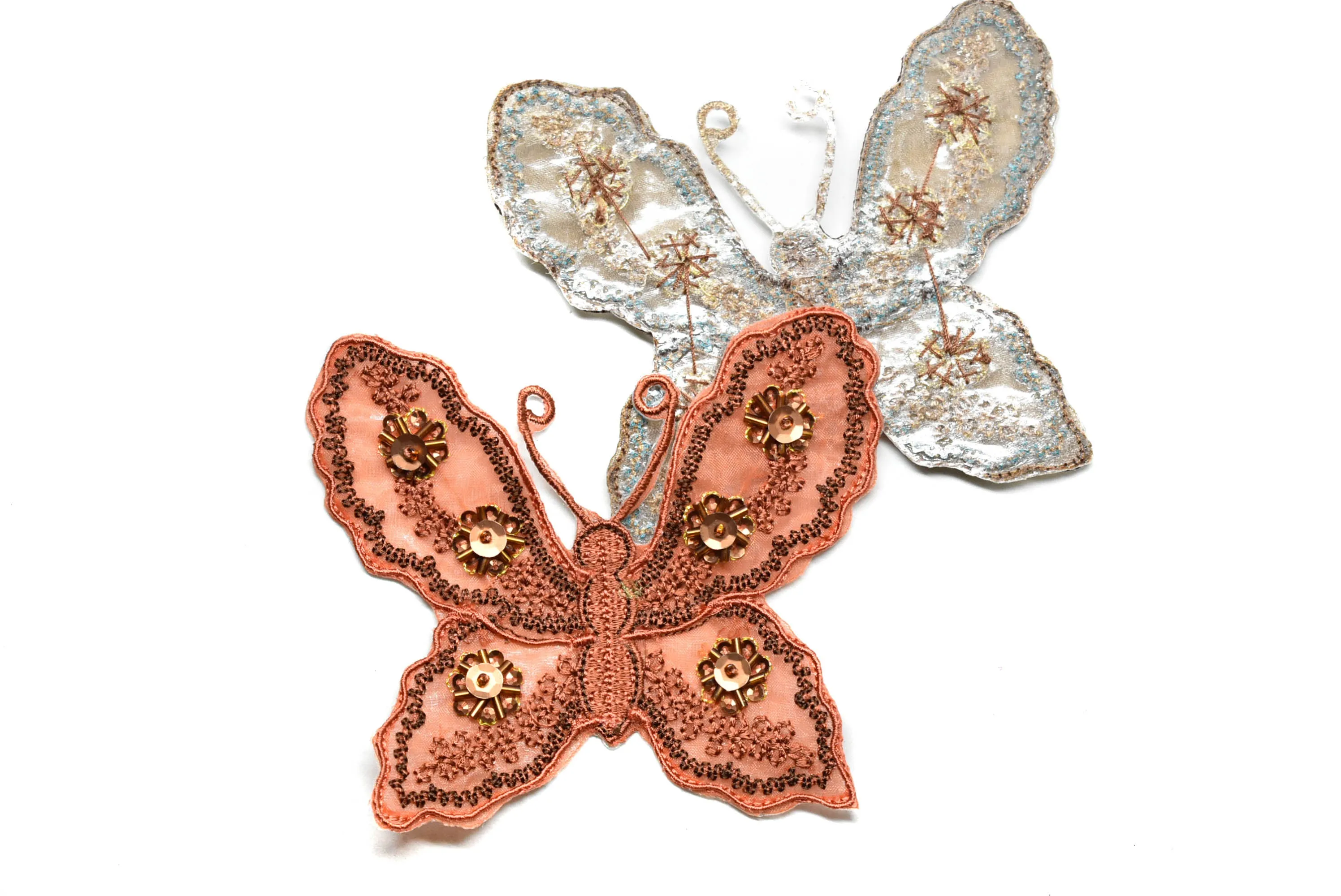 Sequins Butterfly Applique with Beads | Beaded Butterfly Applique | Elegant Butterfly Applique | Sew on Butterfly Applique