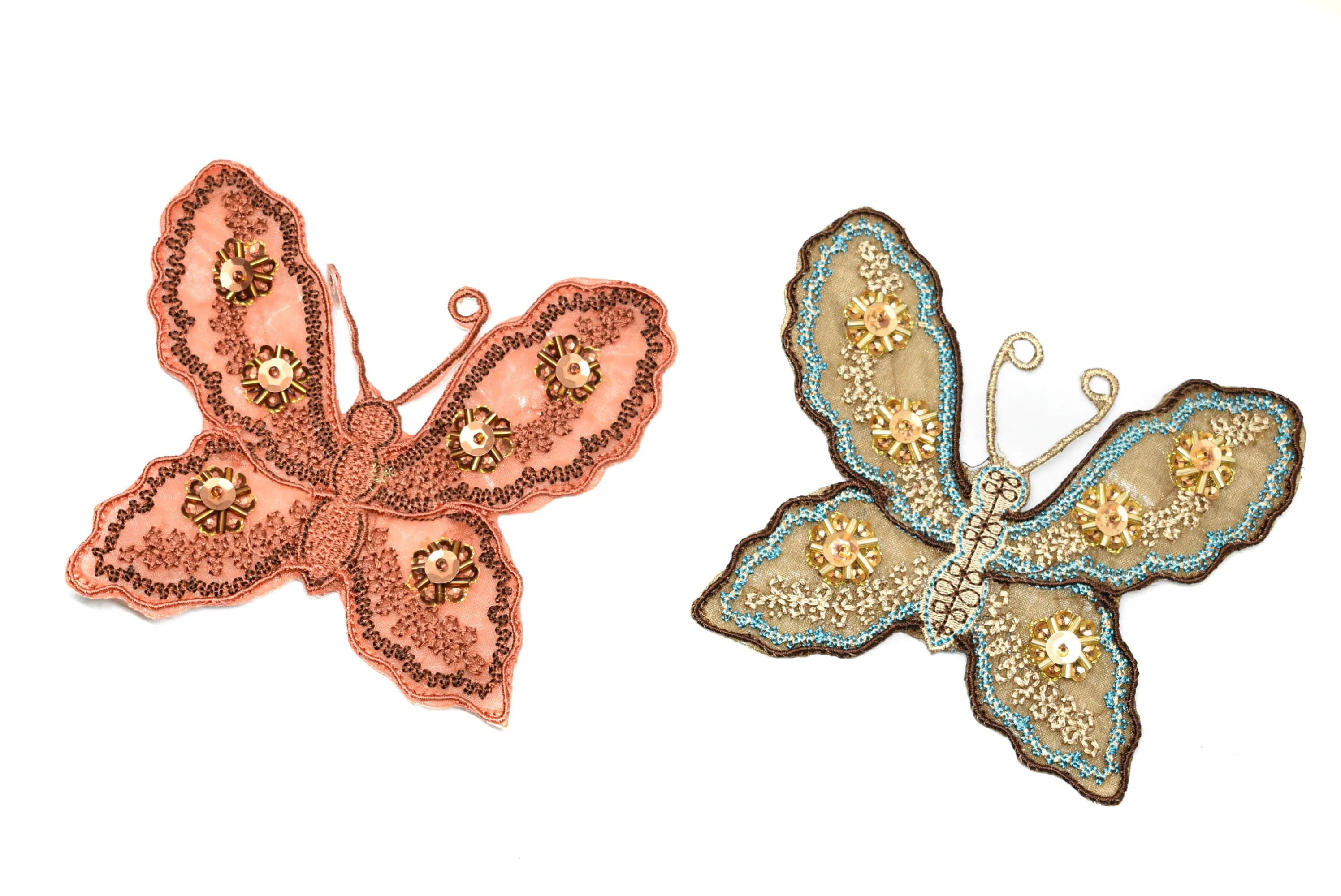 Sequins Butterfly Applique with Beads | Beaded Butterfly Applique | Elegant Butterfly Applique | Sew on Butterfly Applique