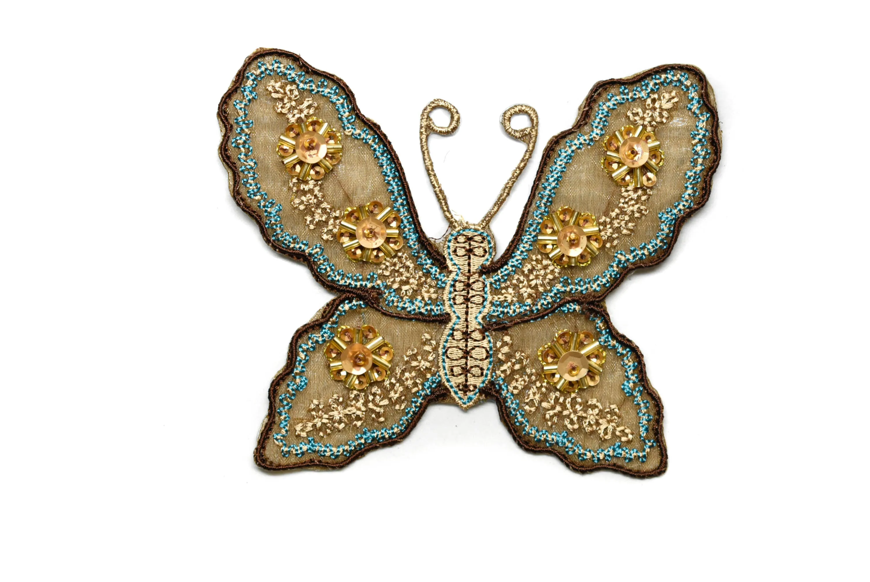 Sequins Butterfly Applique with Beads | Beaded Butterfly Applique | Elegant Butterfly Applique | Sew on Butterfly Applique