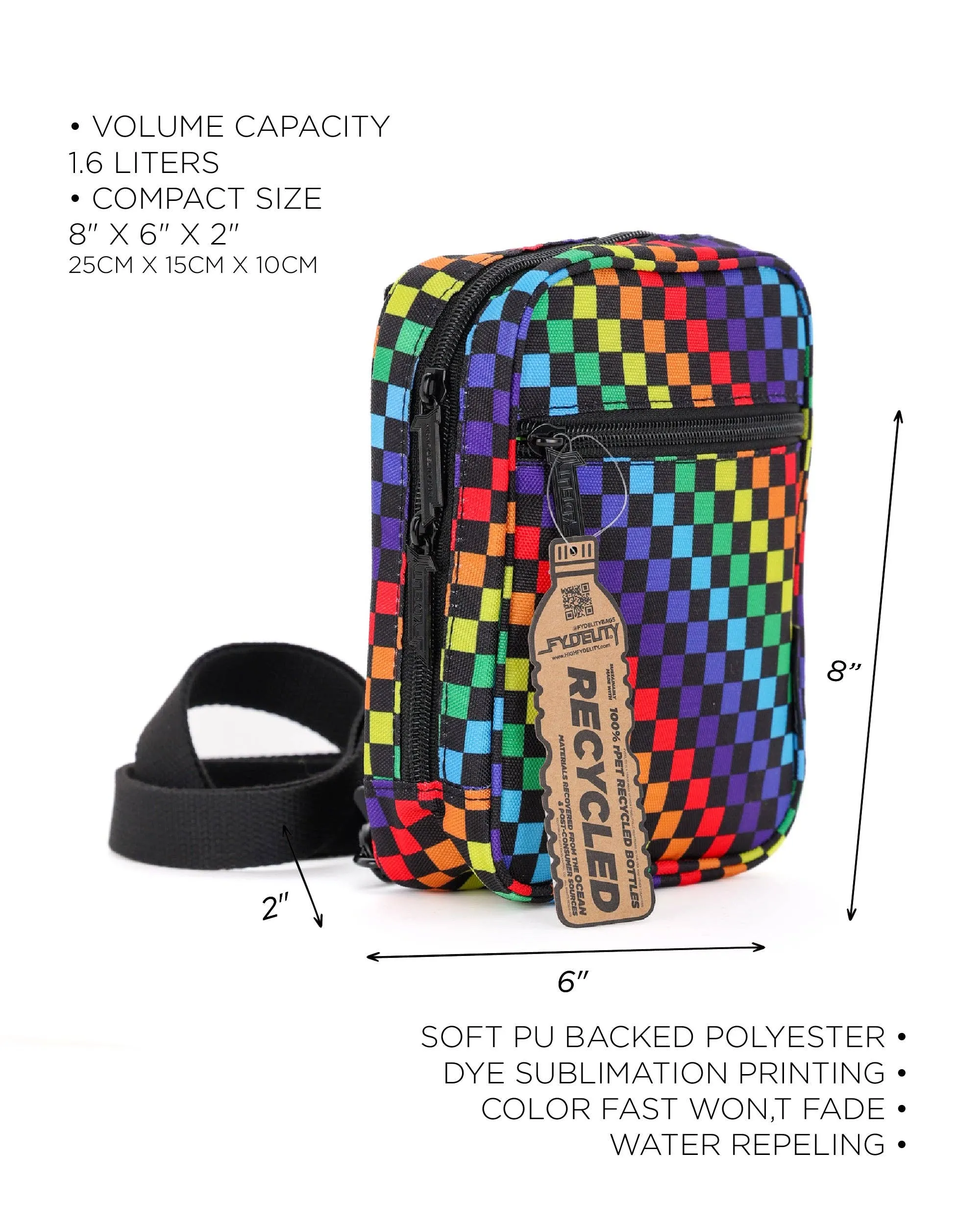 Sidekick Sling | Recycled RPET | Indy Rainbow Check