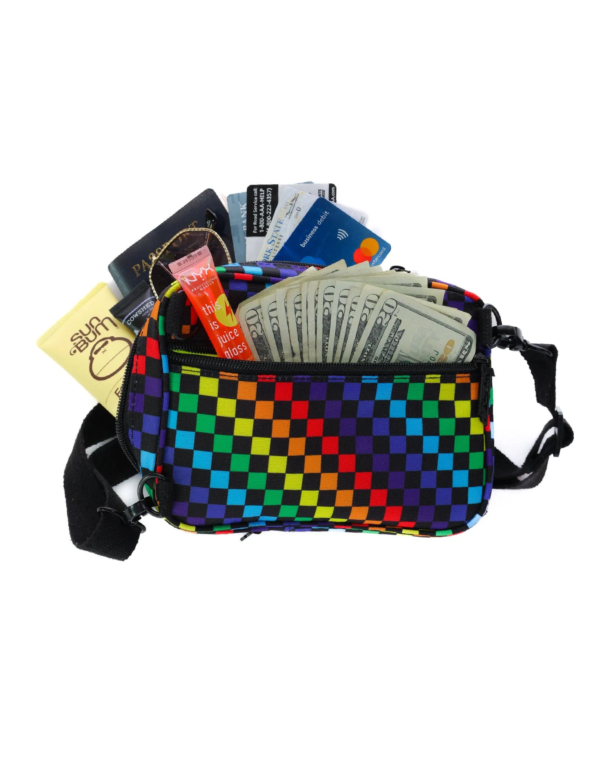 Sidekick Sling | Recycled RPET | Indy Rainbow Check