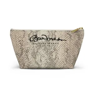 Snake Print Accessory Pouch w T-bottom