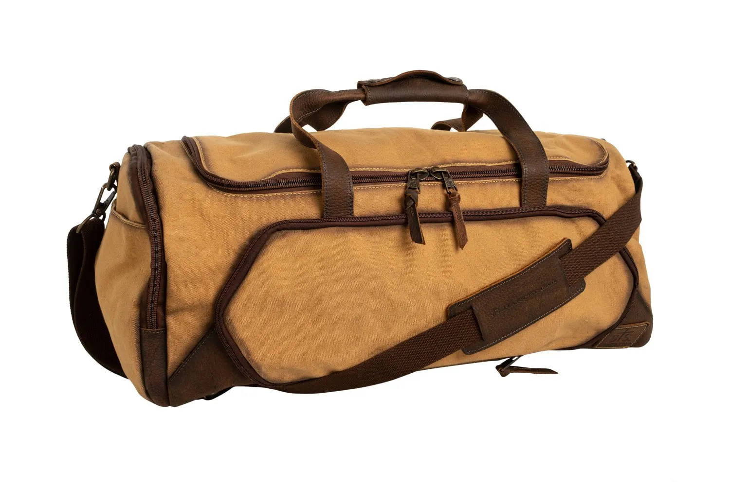 STS Ranchwear Mens Buffalo Creek Tan/Chestnut Buffalo Leather Large Duffel Bag