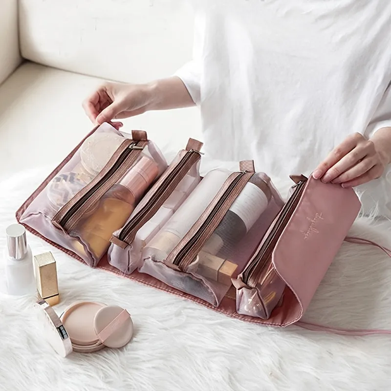 Stylish Waterproof Cosmetic Bag with Large Capacity and Multiple Functions