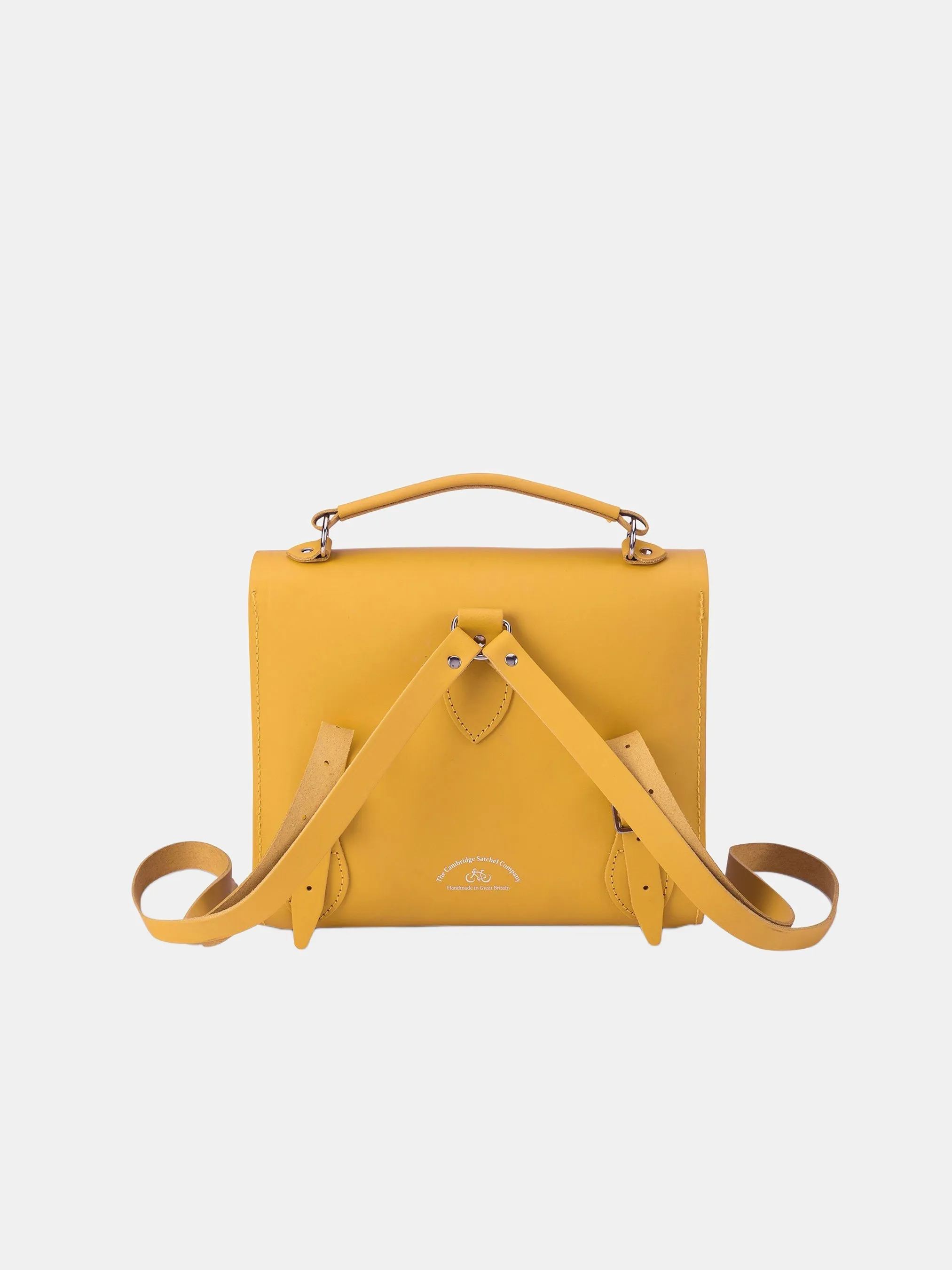 The Barrel Backpack in Leather - Mustard Matte