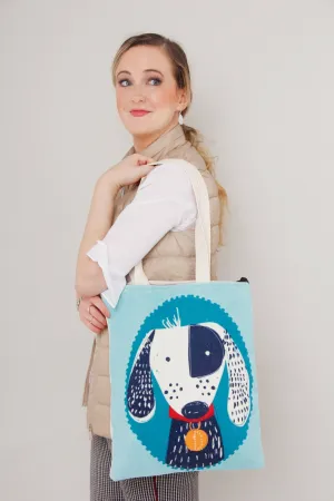 Tote Bag - Blue Dog Print