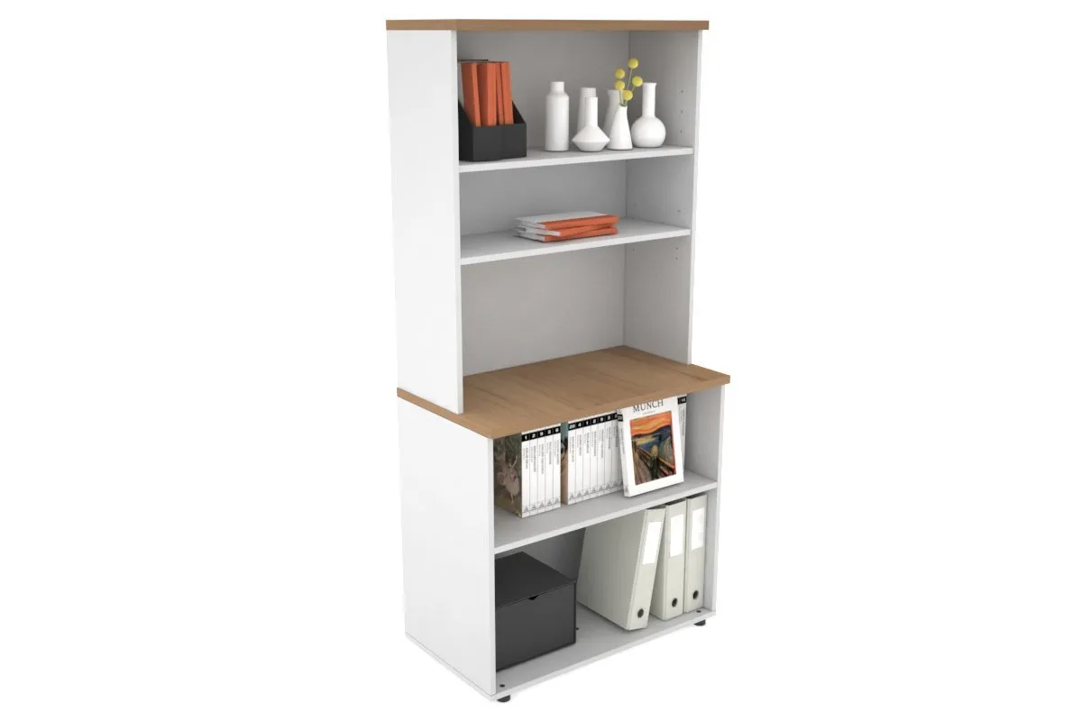 Uniform Small Open Bookcase with Open Hutch [800W x 750H x 450D]