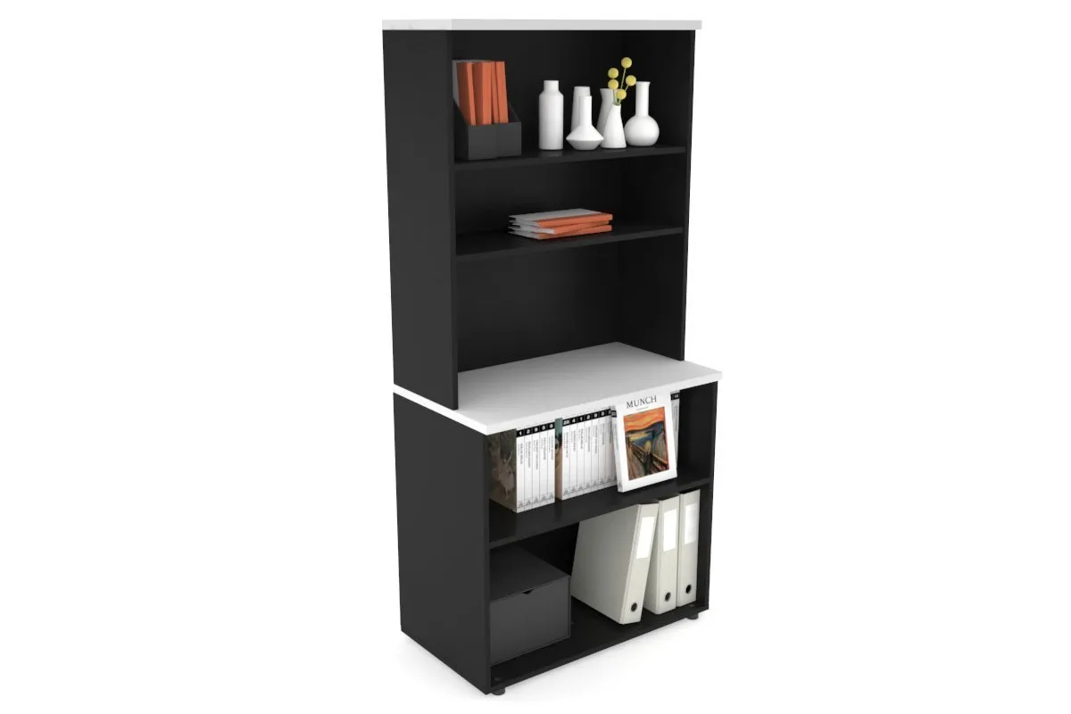 Uniform Small Open Bookcase with Open Hutch [800W x 750H x 450D]