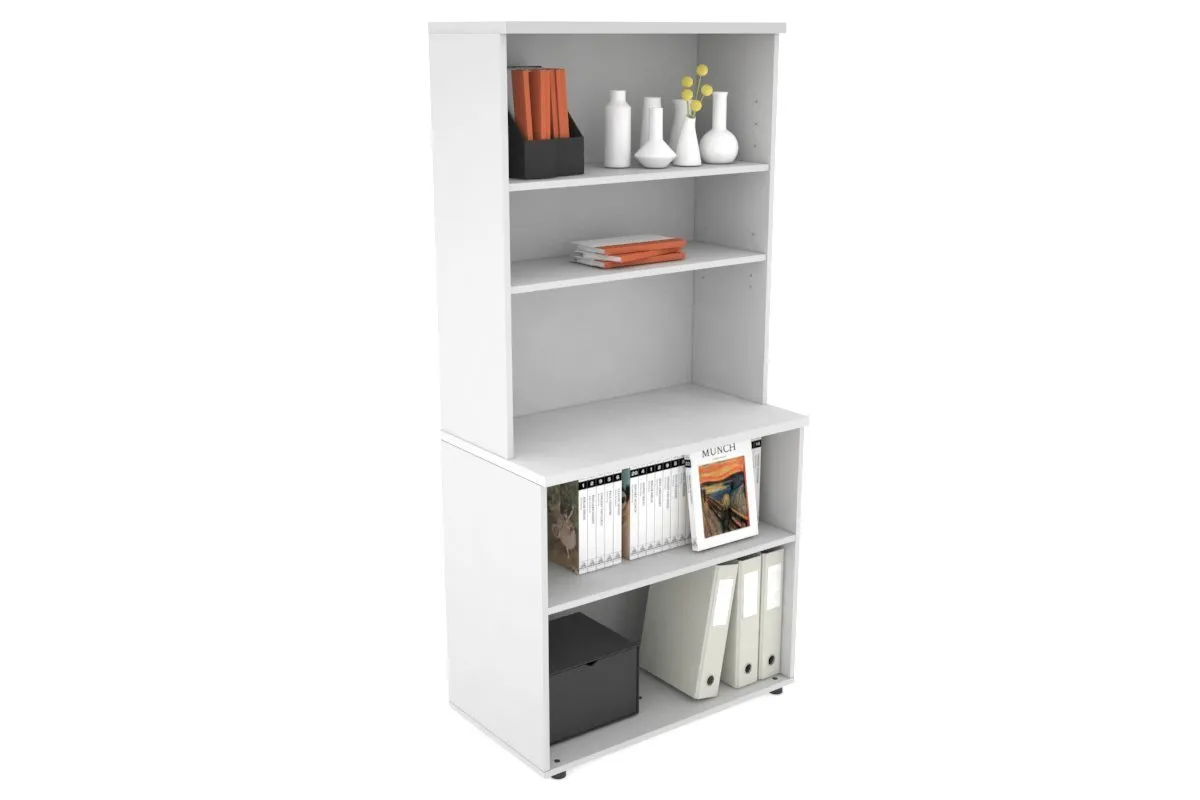 Uniform Small Open Bookcase with Open Hutch [800W x 750H x 450D]