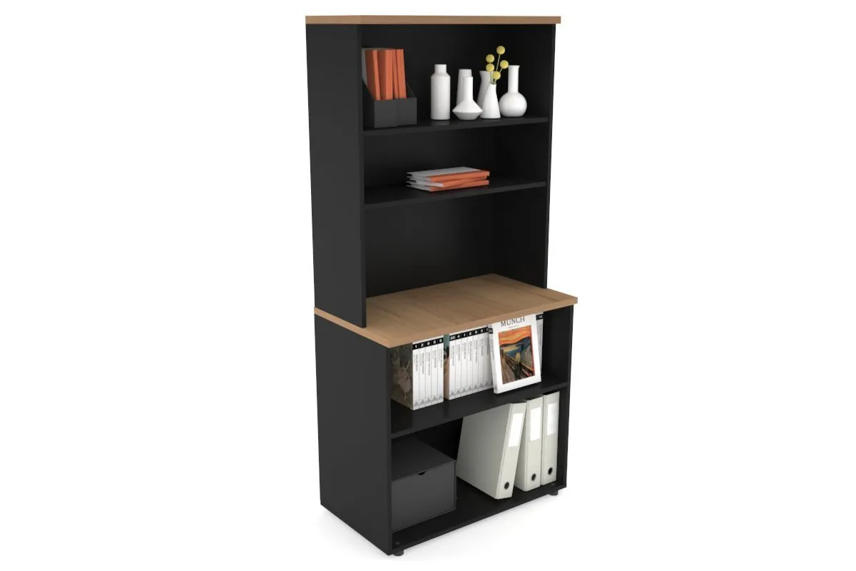 Uniform Small Open Bookcase with Open Hutch [800W x 750H x 450D]