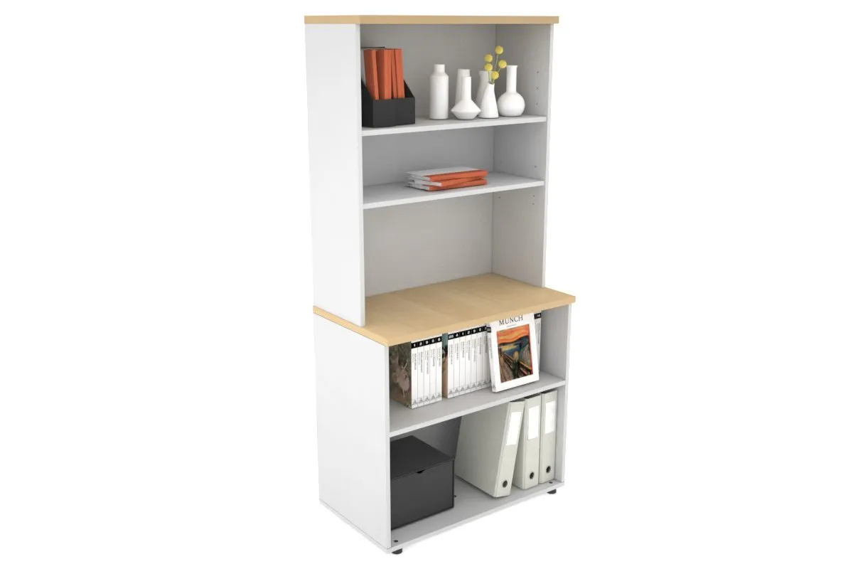 Uniform Small Open Bookcase with Open Hutch [800W x 750H x 450D]