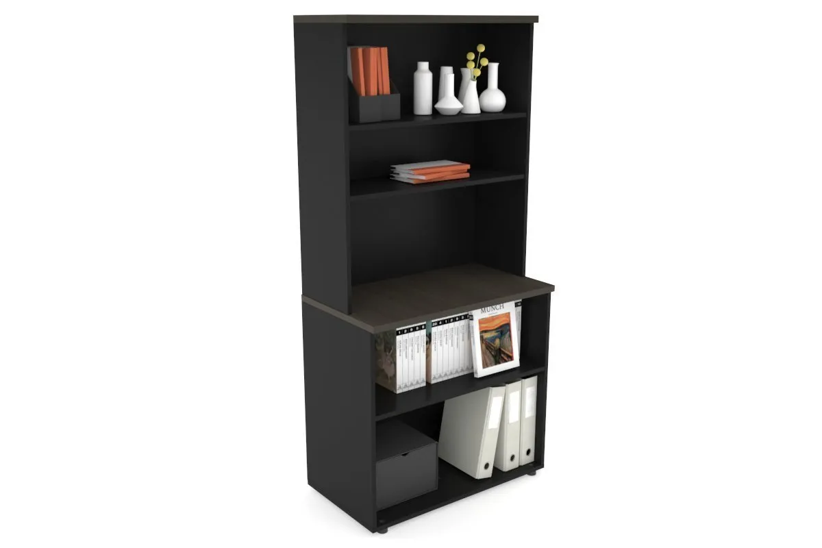 Uniform Small Open Bookcase with Open Hutch [800W x 750H x 450D]