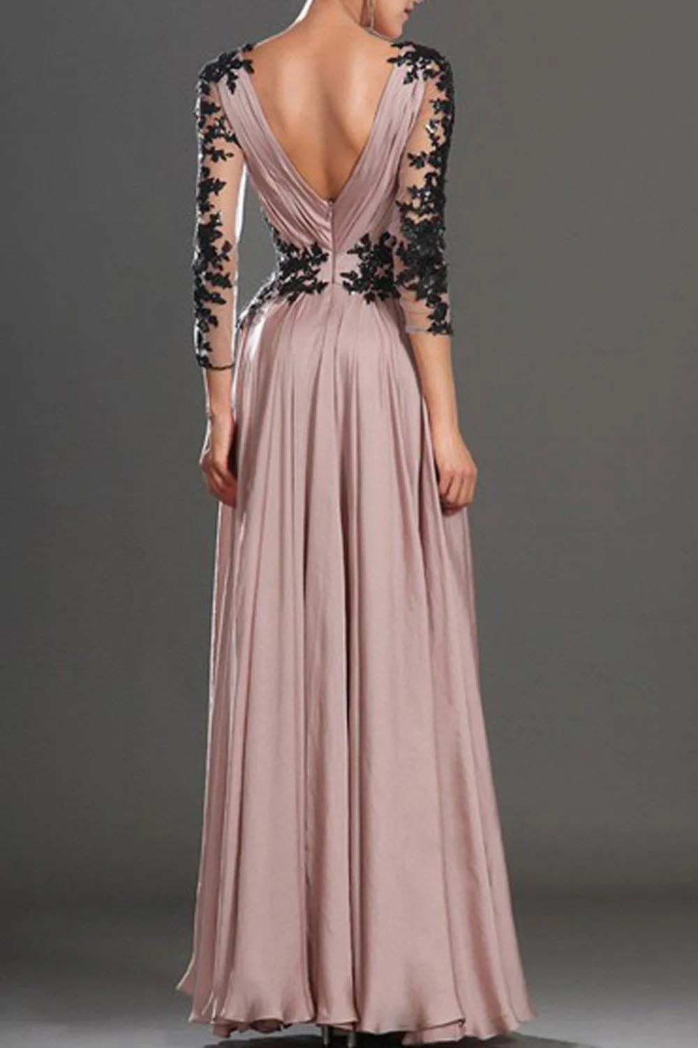 V-Neck Long Sleeve Lace Prom Dresses Evening Dresses PG 245