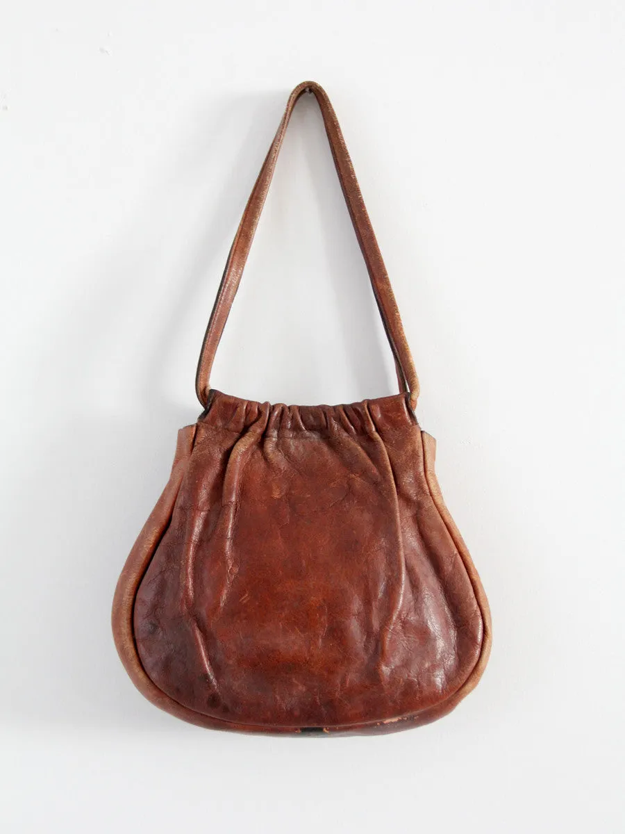 vintage 70s leather hobo bag