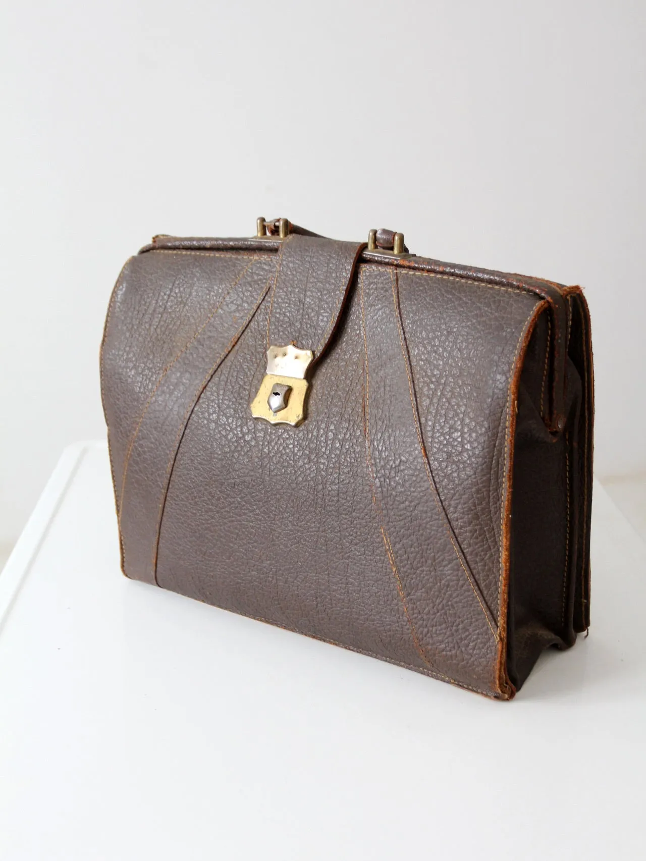 vintage leather briefcase