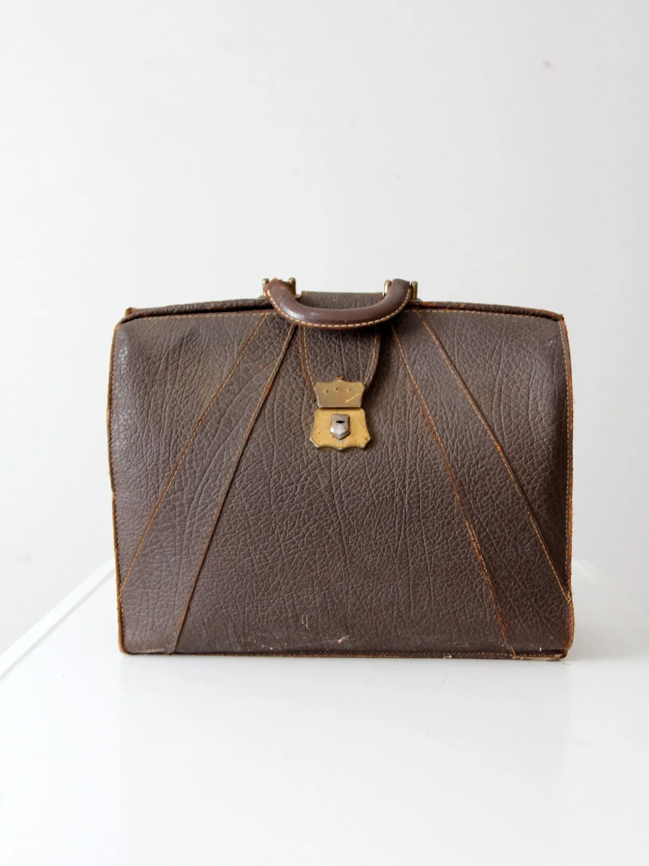 vintage leather briefcase