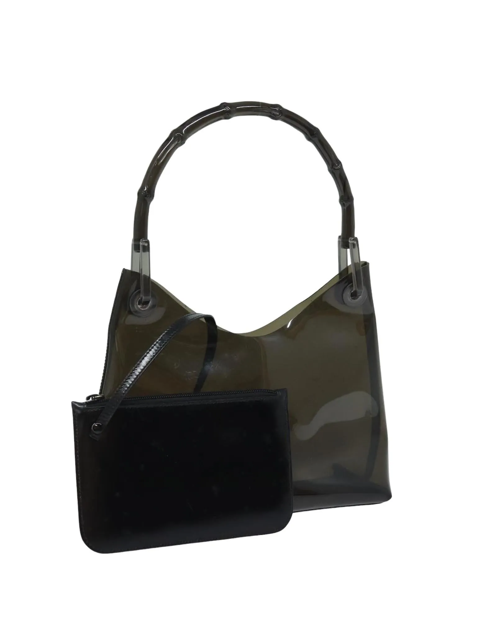 Vinyl Hand Bag with Pouch and Handle Drop