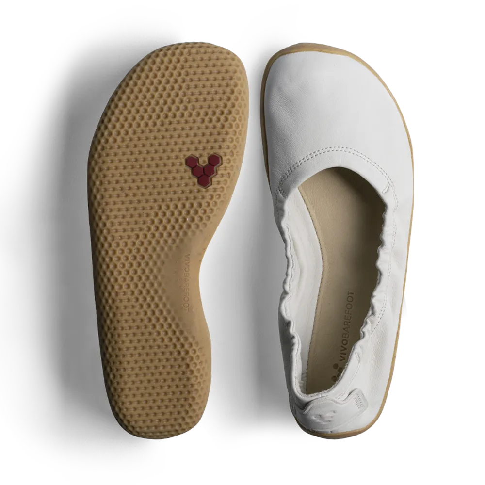 Vivobarefoot Primus Asana Yin Ballerina Leather Womens Limestone